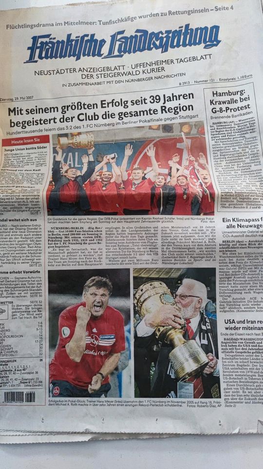 1. FCN!! 5 alte Zeitungen in Emskirchen
