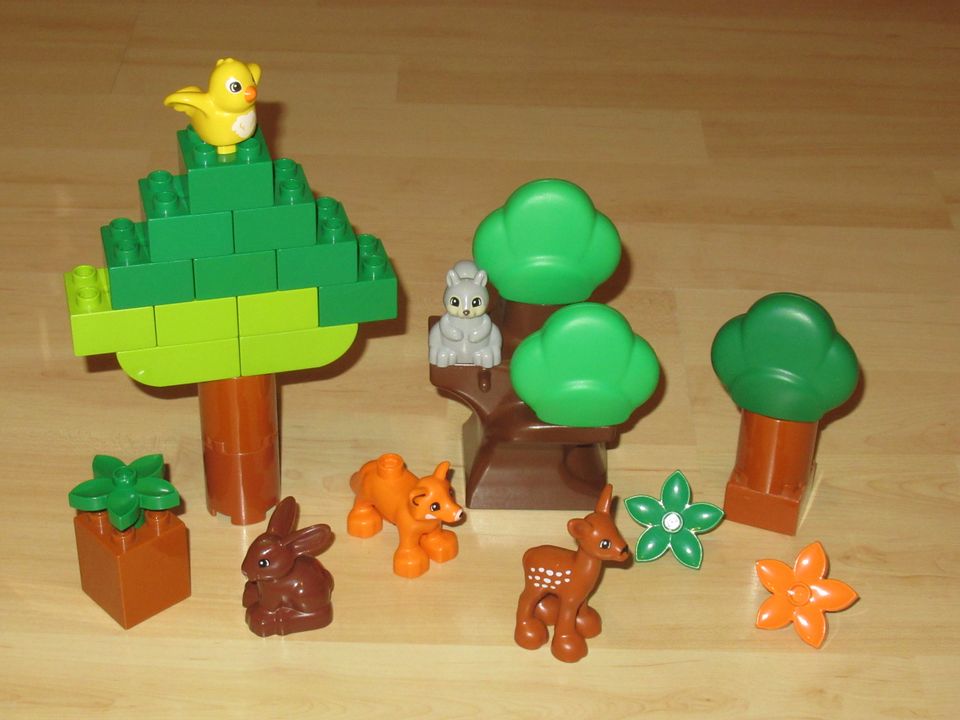 Lego Duplo Wald Waldtiere Wildtiere 5 Tiere Bäume Bausteine Zoo in Waging am See