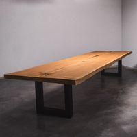 Baumstamm Esstisch 4.15m x 1.3m Nachhaltig Massivholztisch aus 1 Stück Holz Bohlentisch Baumkantentisch Baumstammkanten Wohnzimmertisch Holztisch Design Tisch Stahlbeine Edelstahl Tischbeine Nordrhein-Westfalen - Ochtrup Vorschau