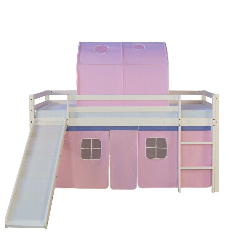 Hochbett Kinderbett Stockbett 90x200 cm Rutsche Tunnel VB199€* in Magdeburg