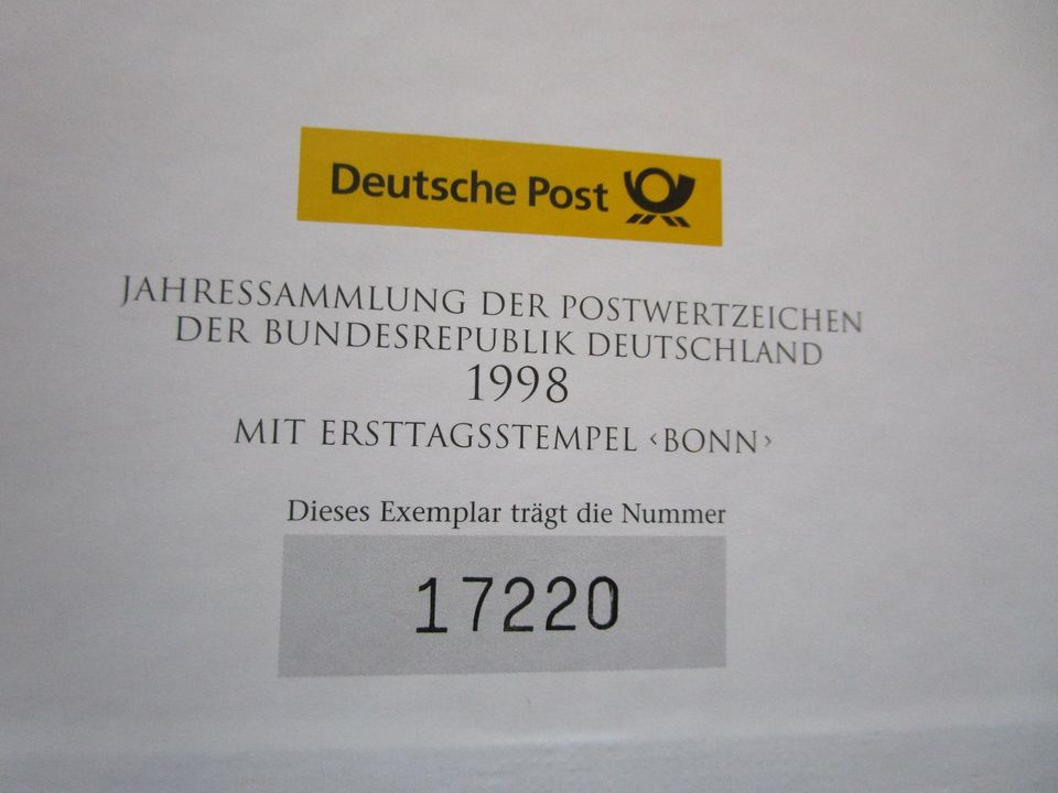 Briefmarken Postetzeichen Ersttagsstempel BRD 1998 in Schweinfurt