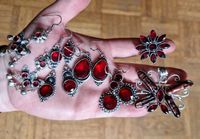 Quarz rot facettiert Ohrringe schmuck silber boho ethno tribal Baden-Württemberg - Reutlingen Vorschau