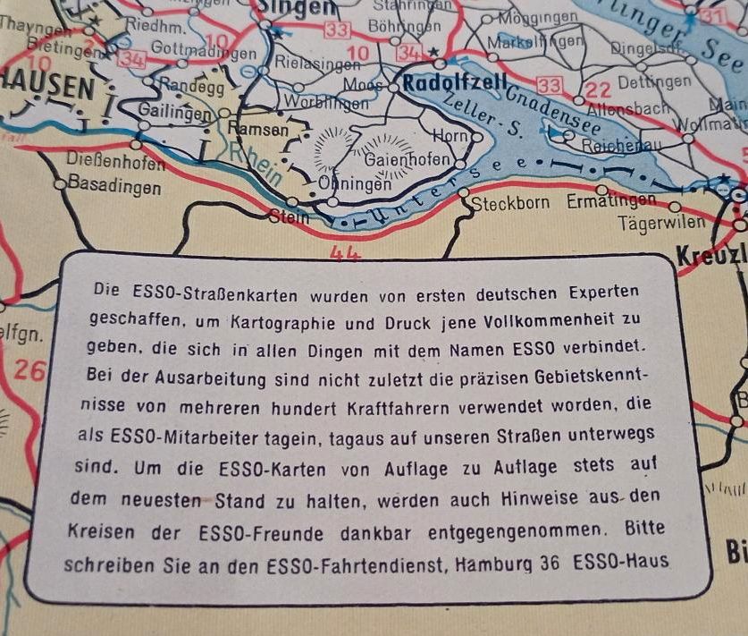 ESSO GEBIETSKARTE NR. 4/ 1952 in Koblenz