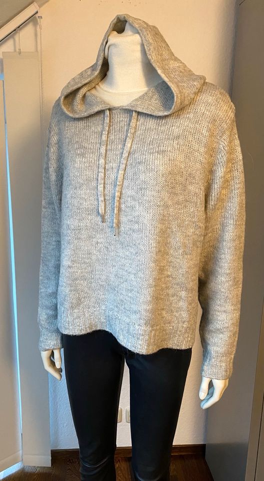 H&M Strickpullover Hoodie Kapuze grau Gr. XS Wolle Alpaka Neu in Haibach Unterfr.