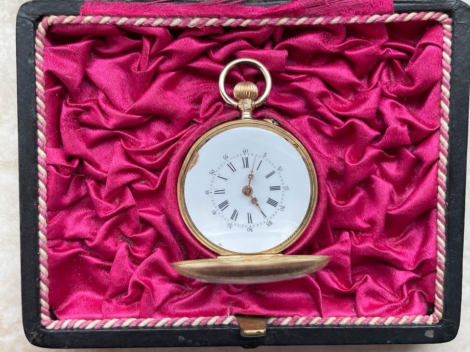 Remontoir Cylindre 10 Rubis Taschenuhr 14k 585er Gelbgold in Frankfurt am Main