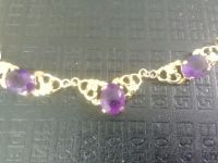 Collie Halskette Kette mit 3 Amethyst Silber 925 vergoldet gestem Berlin - Reinickendorf Vorschau