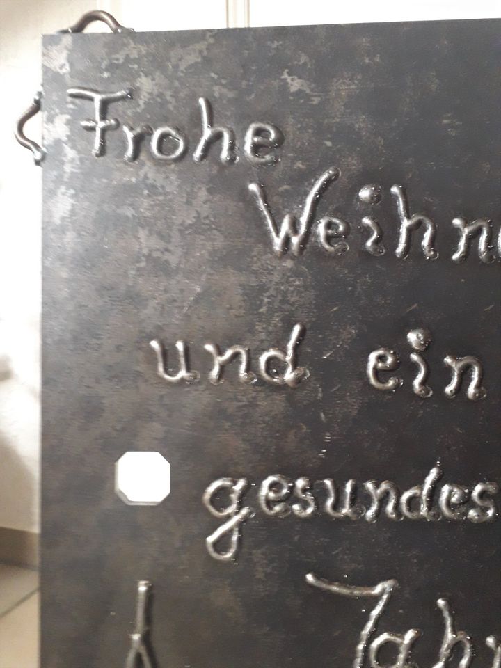 Frohe Weihnachten Metall Platte Tafel Schweißschrift Unikat in Tiefenbach Kr Passau