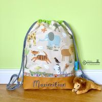 Turnbeutel Safaritiere NEU handmade für Kinder Löwe Tiger Zebra Nordrhein-Westfalen - Hückeswagen Vorschau