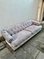 Chesterfield Couch Sofa grau Samt ca. 240x95 Nordrhein-Westfalen - Troisdorf Vorschau