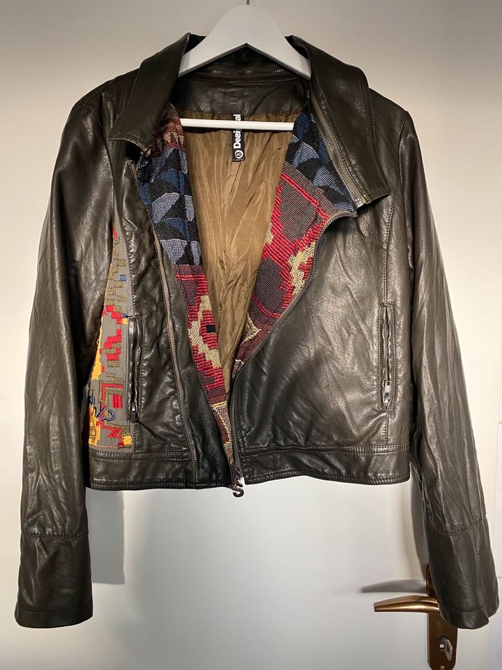 Lederjacke von Desigual - Gr. 38/40 Braun - Biker Style in Havixbeck