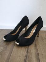 Tamaris Damen Peep-Toe Pumps, High Heels, schwarz, gold Bayern - Regensburg Vorschau