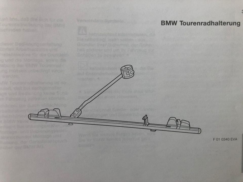 BMW Tourenrad Halterung / Radträger / Radhalterung für das Auto in Berlin