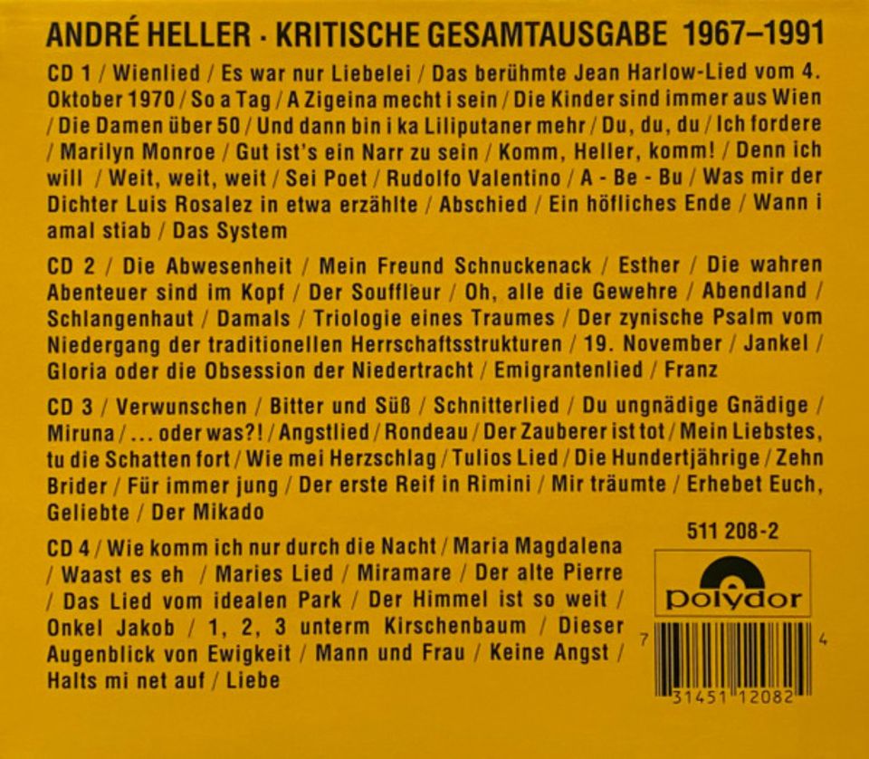 4 CD Box André Heller - Kritische Gesamtausgabe 1967-1991 Neuw. in Harxheim