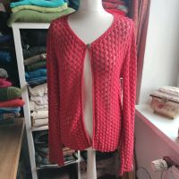 Deerberg rote Strickjacke S M 100% Baumwolle Häkelmuster Sommer Niedersachsen - Neuhaus Vorschau