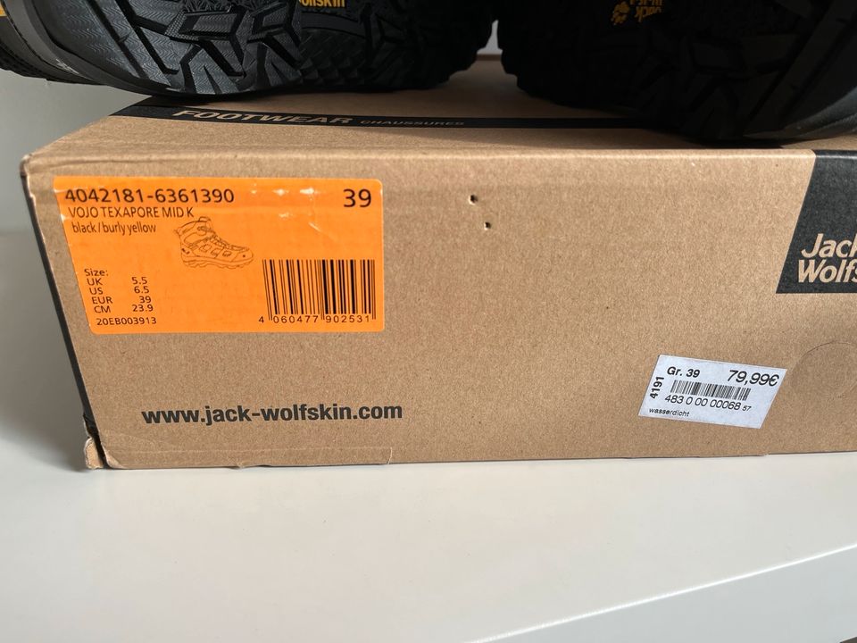 Wanderstiefel Jack Wolfskin Gr. 39 NEU wasserdicht Vojo Texapore in Allershausen