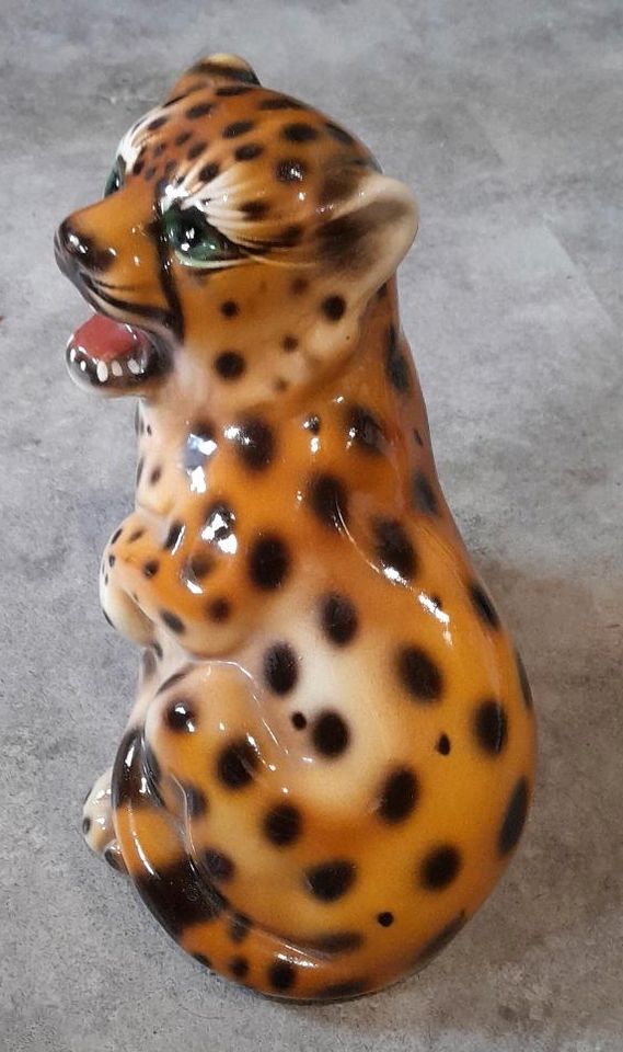 Vintage! Keramikfigur " Babyleopard" ca 17 cm hoch in Perl