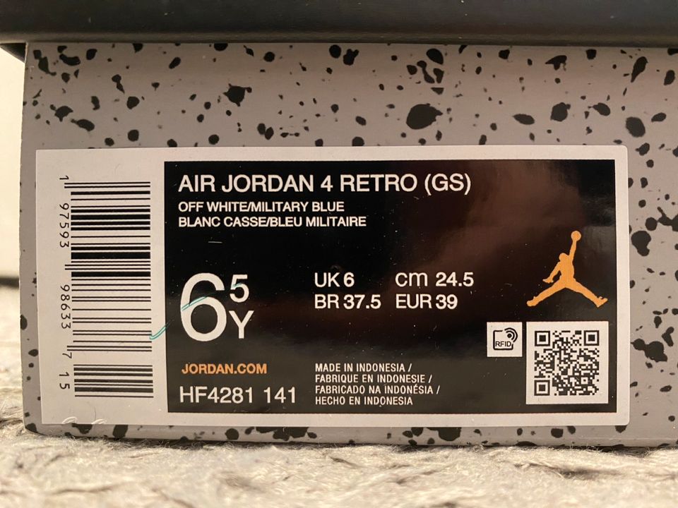 Jordan 4 „Military Blue“ EU39/US6,5 in Schwäbisch Gmünd