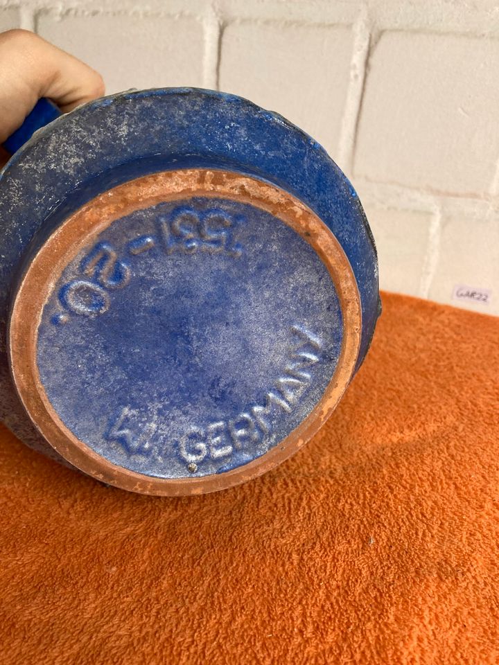 West Germany Keramik Krug Vase blau 531-20 in Krefeld