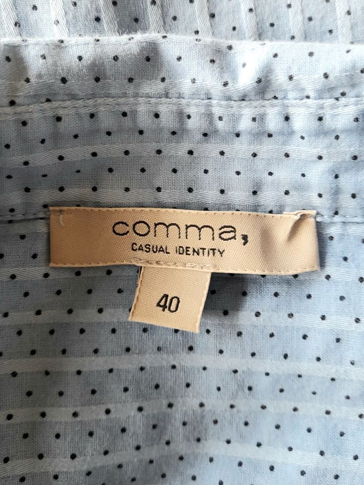 COMMA Bluse 40 Blau Schwarz Pünktchen Baumwolle in Hamburg