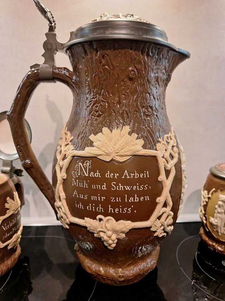 Villeroy & Boch Mettlach Jugendstil Antik großer Bierkrug Humpen in Mettmann