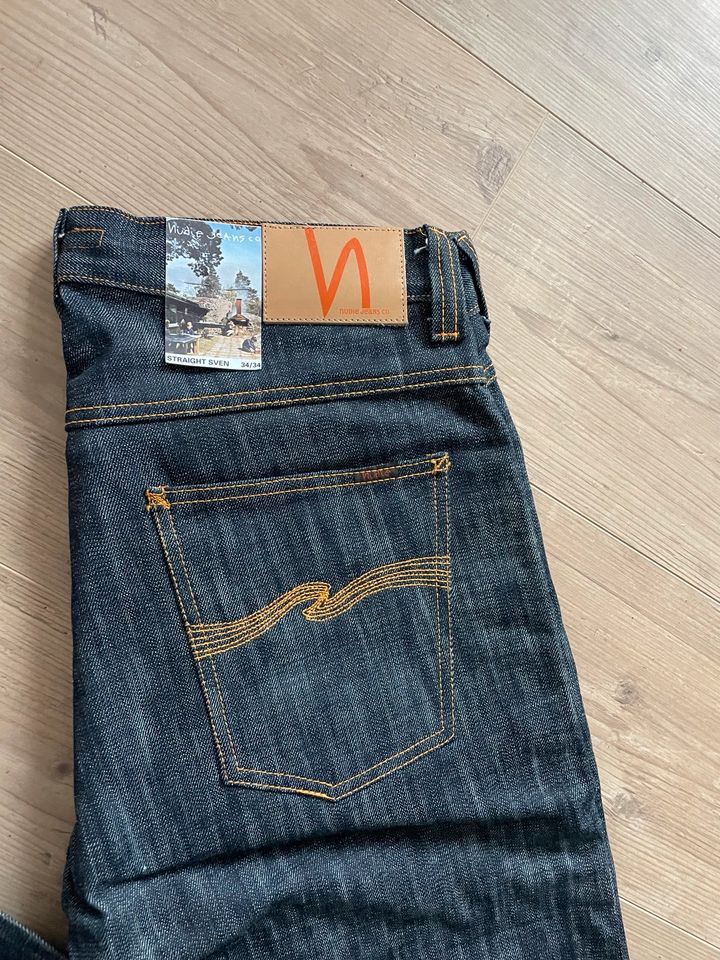 Nudie Jeans 34/ 34 Straight Sven Dry Selvage artificial indigo in Chemnitz