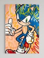 ✅ Gunnar Zyl (1988) - Sonic / 100x70cm, Acryl, Wandbild, Street Art, Kunstwerk, Pop Art, Leinwand Nordrhein-Westfalen - Horstmar Vorschau