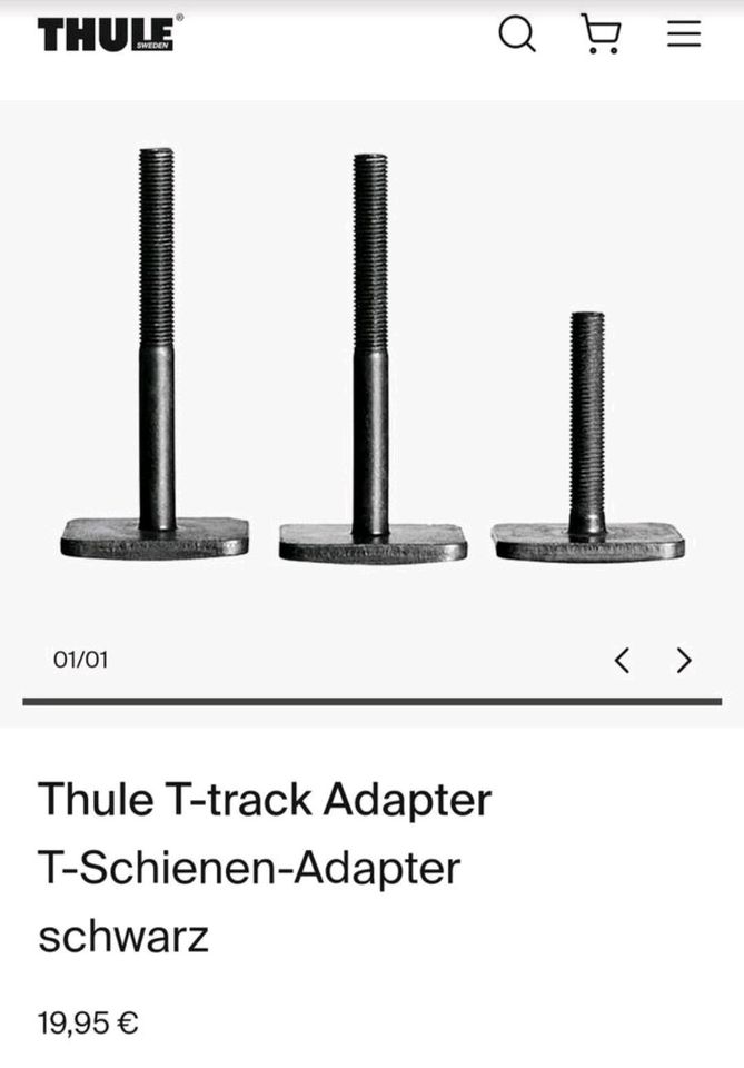 ❌Thule Adapter T-Track T-Nut (vrgl 889-1) UpRide ProRide ❌ in Heidenheim an der Brenz