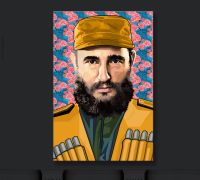 Fidel Castro Pop Art Portrait mit Pfingstrosen Baden-Württemberg - Esslingen Vorschau