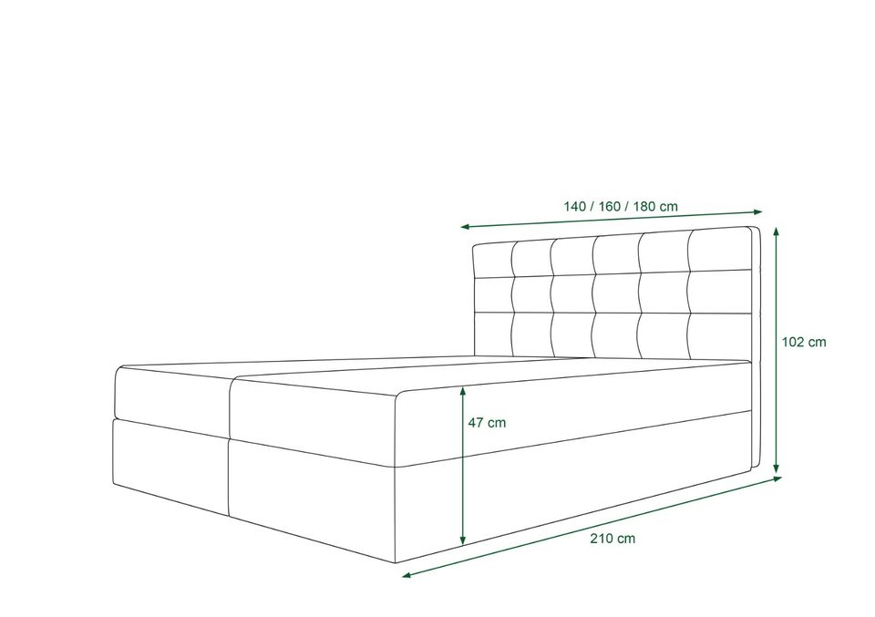 BOXSPRINGBETT 140, 160, 180x200 . Kostenlose lieferung. in Darmstadt