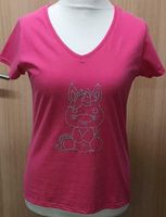 T-shirt fuchsia mit Strasssteinen "Baby Einhorn", Gr. L Rheinland-Pfalz - Wallmenroth Vorschau