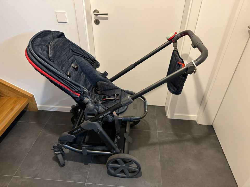 ABC Kinderwagen Condor4 - Jeans XXL Zubehör + Isofix Base Hazel in Althengstett