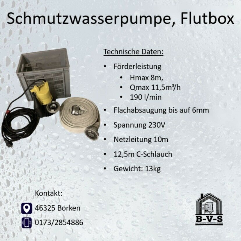 Flutbox, Schmutzwasserpumpe, Hochwasser Miete / Verleih in Borken