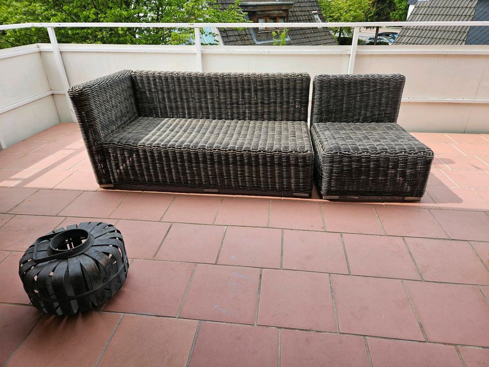 Outdoor Sofa und Sessel Rattanoptik grau braun in Hamburg