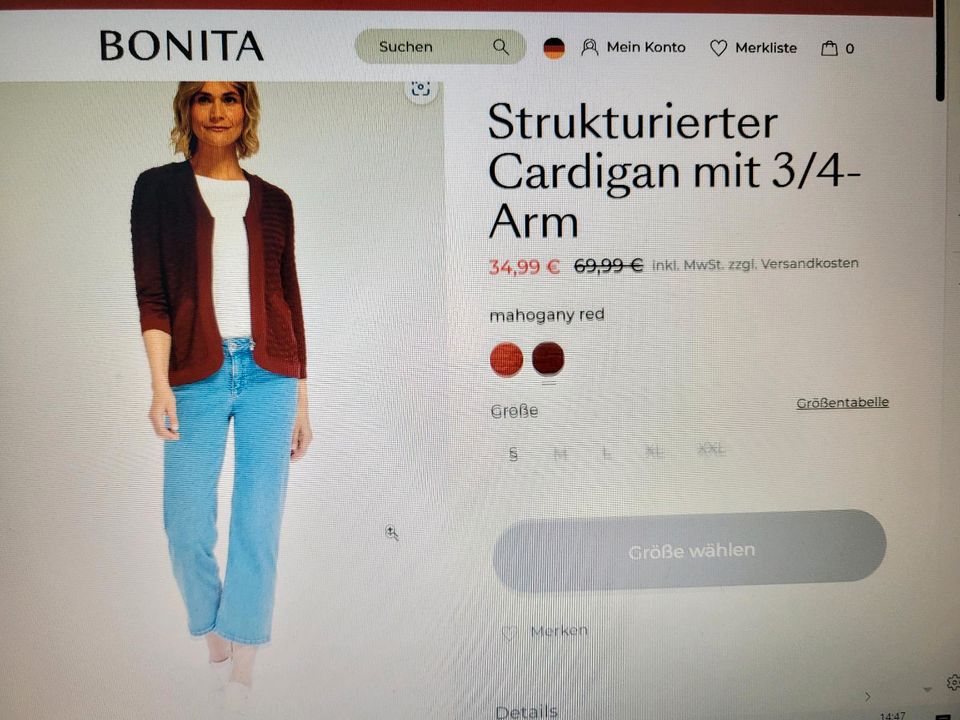 Shirtjacke  Bonita gr L Bordorot in Bottrop