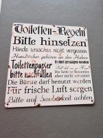 Schild aus Stahlblech, Toilettenregeln Rheinland-Pfalz - Hahnstätten Vorschau