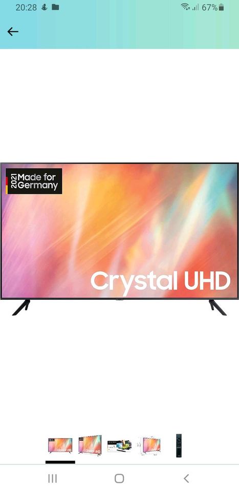 Samsung Crystal UHD 4K TV 55 Zoll in Bretzfeld