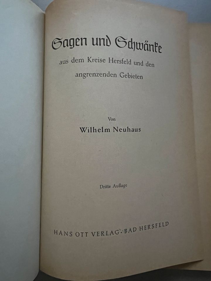 Sagen und Schwänke Bad Hersfeld Wilhelm Neuhaus antiquarisch in Frankfurt am Main