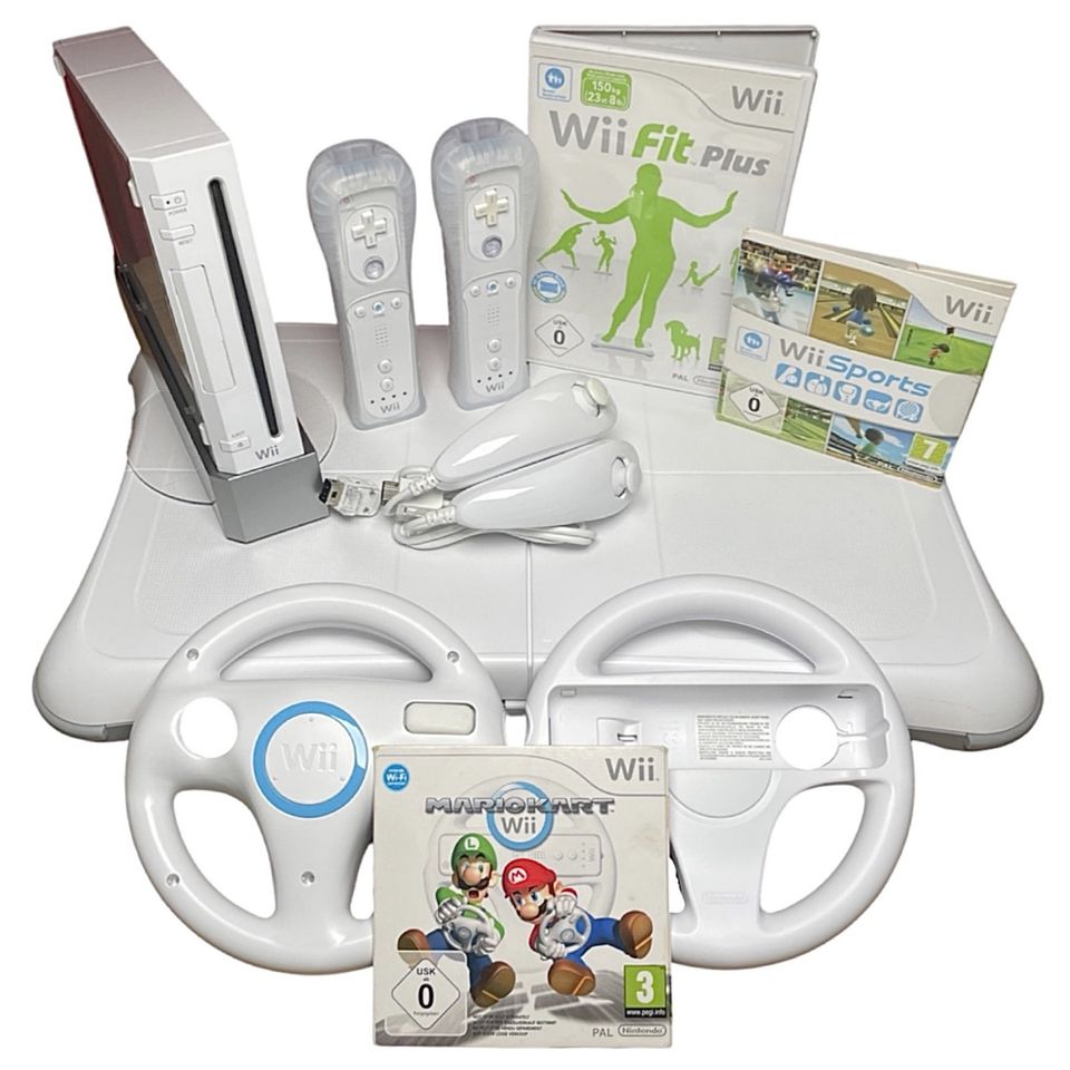 Nintendo Wii Konsole Mario Kart Wii Sports Balanceboard Fit Plus in Willstätt