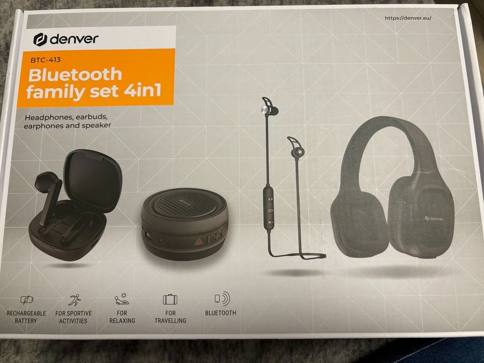 Denver Bluetooth Family-Set 4in1, schwarz Lautsprecher Kopfhörer in Mannheim