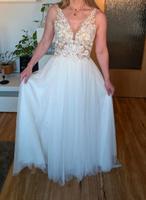 Hochzeitskleid Brautkleid Hochzeit Kleid Spitze Tüll weiß  Gr36 Sachsen - Grünhain-Beierfeld  Vorschau