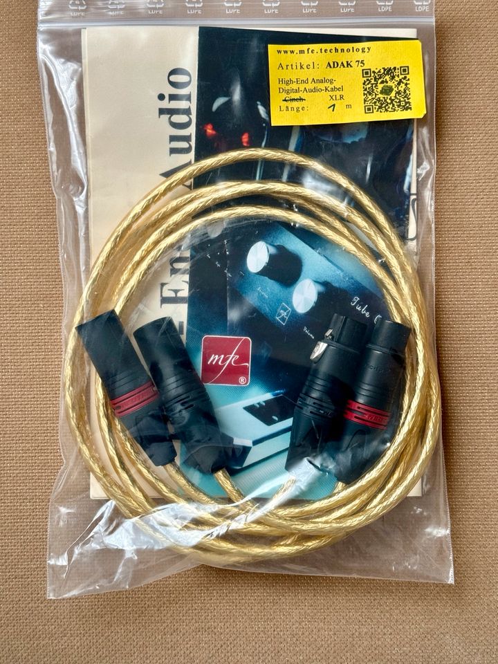 MFE High End Analog-Digital-Audio Kabel ADAK 75 XLR! -40% in Oberau