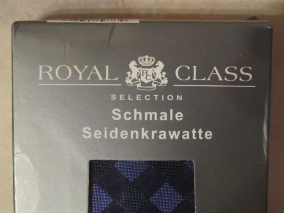 SeidenKrawatte schmal dunkelblau kariert,Royal Class,NEU/original in Ehingen (Donau)