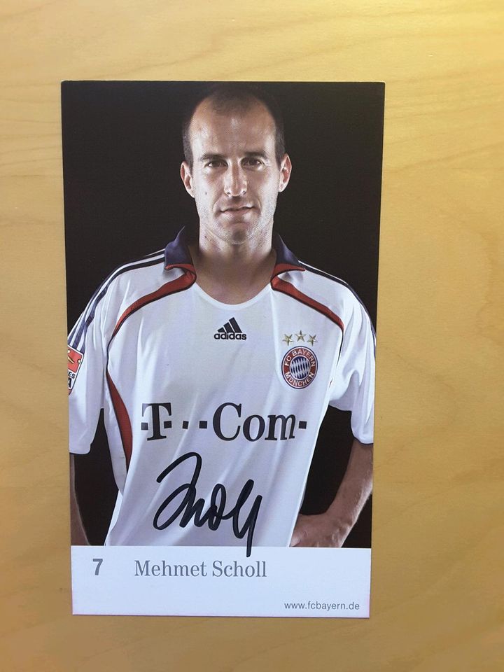 Handsignierte Autogrammkarte Mehmet Scholl FC Bayern in Tutzing