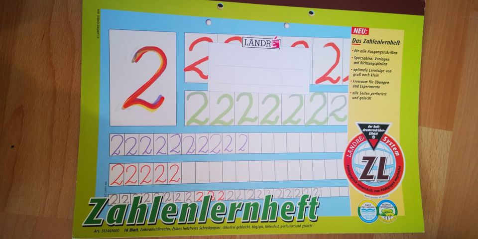 Schreiblernheft für Zahlen , DIN A4 in Kellinghusen