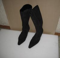 Vintage Damenstiefel schuhe Gr.38 Schwarz Wildleder 80er Hessen - Langgöns Vorschau