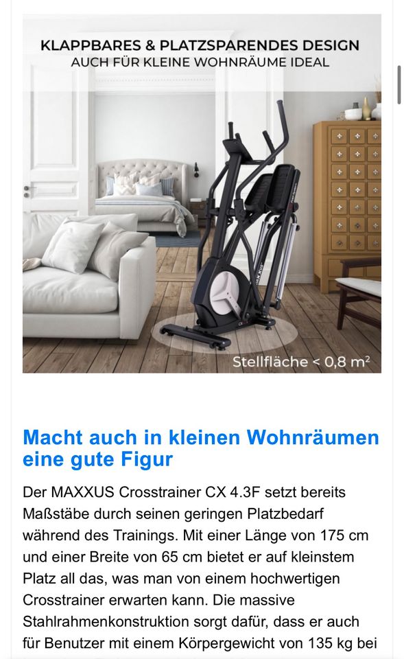 Crosstrainer Maxxus CX 4.3F klappbar in Bonn