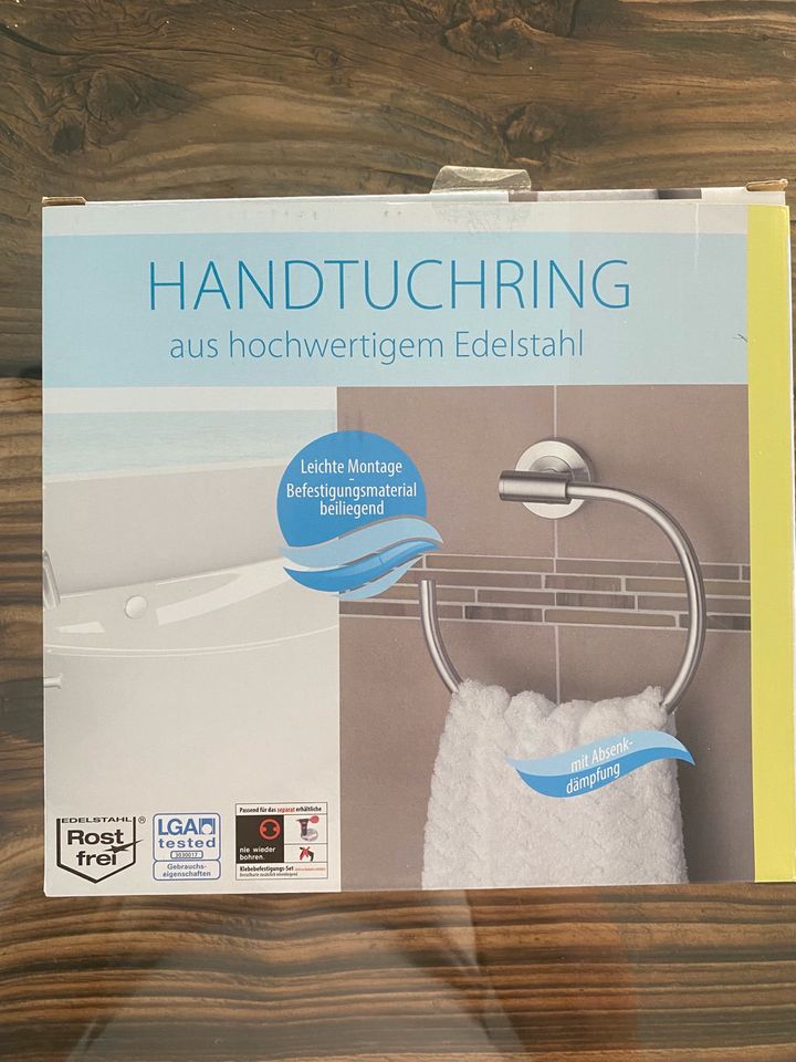 WC Wendehaken Edelstahl UND Handtuchring Handtuchhalter in Auengrund