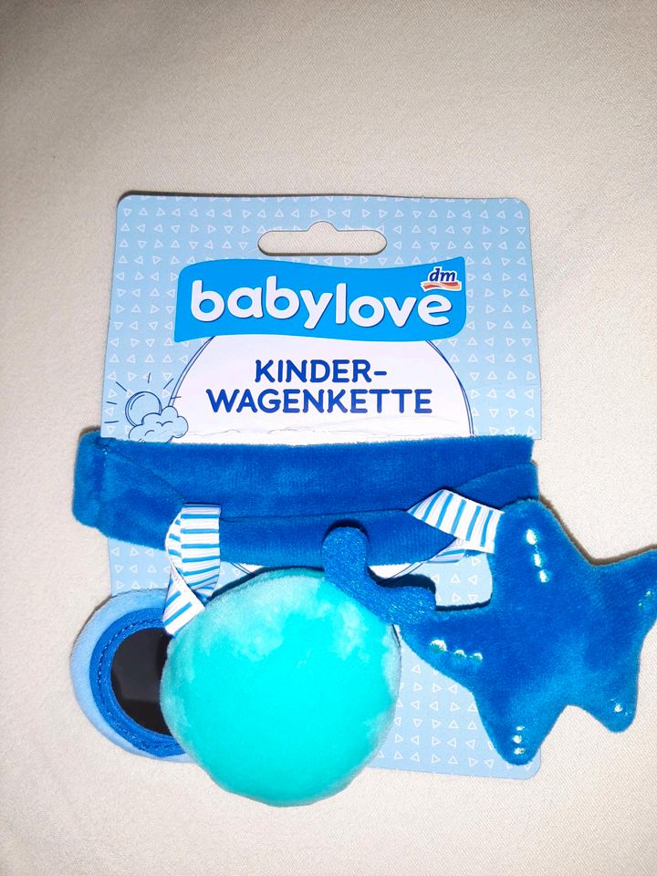 Neue Kinderwagenkette mit Spiegel ,Blau Türkis, Babyspielzeug, in Peißenberg