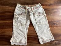 Mermaid 3/4 Hose Italien Mode Creme Stickerei Size 28 Gr.36 München - Hadern Vorschau