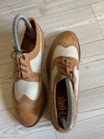 Ovyé Schnürschuhe Oxford 36 Cognac mit Weiß Echtleder wie Neu Nordrhein-Westfalen - Hagen Vorschau